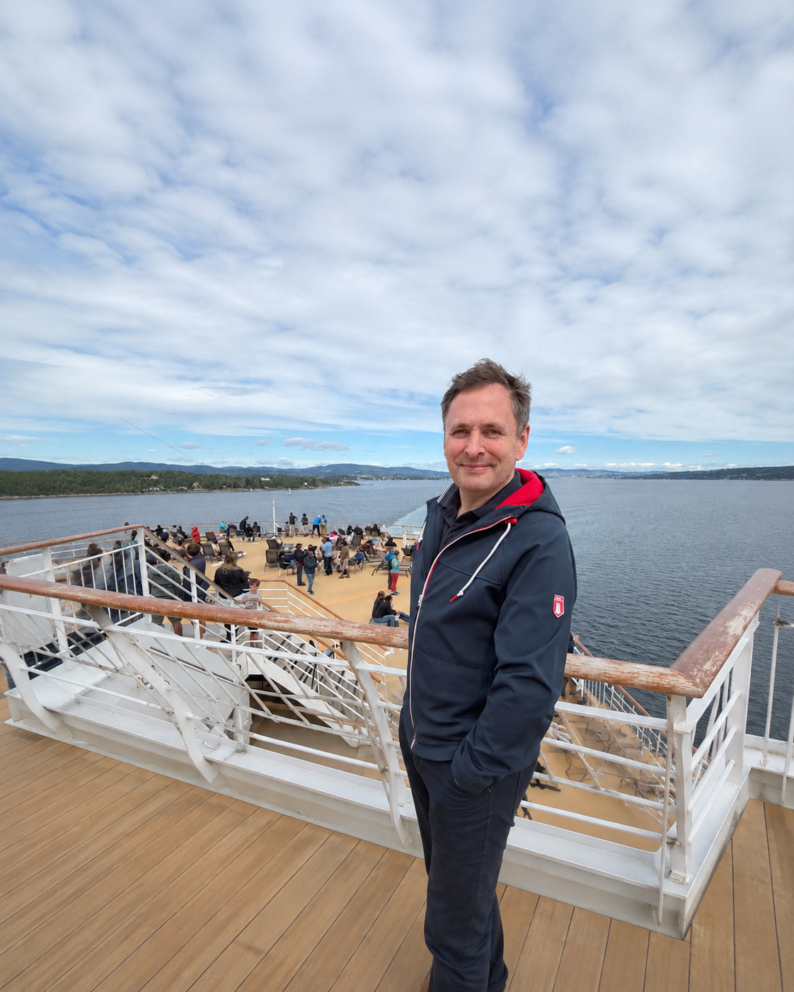 Matthias Morr an Deck im Oslofjord